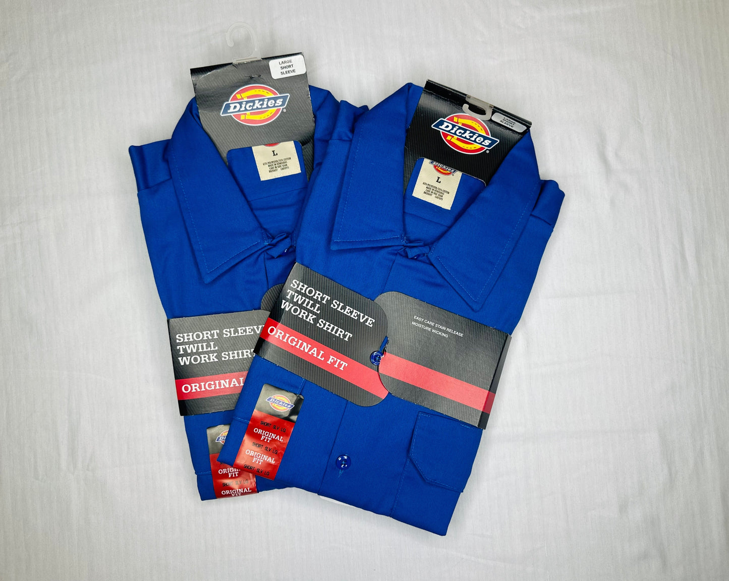 Dickies - Men's Short Sleeve Twill Work Shirt  Royal Blue Size Large